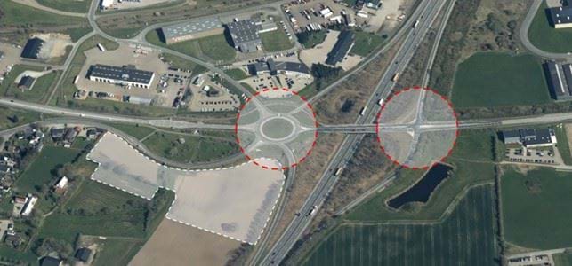 Luftfoto, hvor analyseområdet er vist